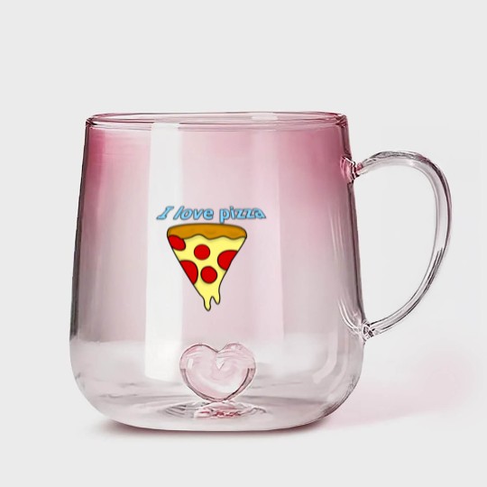 Discover I love pizza Gradient Glass Mugs