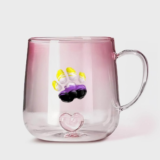 Discover Non Binary - Wolf Paw Gradient Glass Mugs