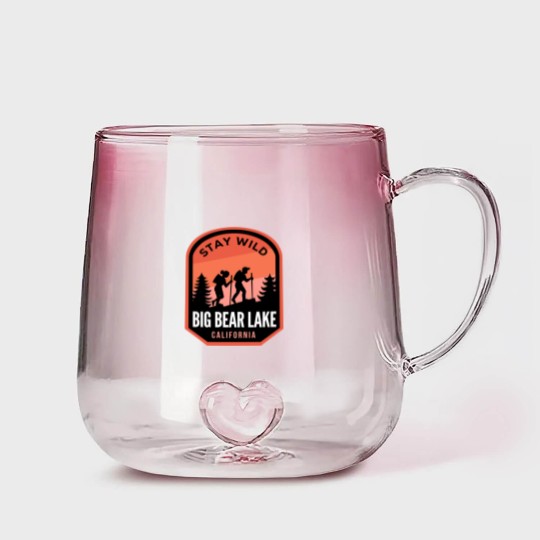 Discover Big Bear Lake California Hiking in Nature - Big Bear Lake California - Gradient Glass Mugs