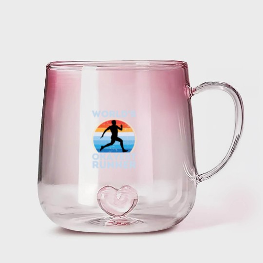 Discover World's Okayest Runner Funny Running Man Sayings Gradient Glass Mugs