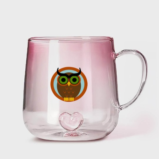 Discover 70s Style Owl - 70s - Gradient Glass Mugs
