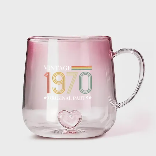 Discover Vintage 1970 70s Classic Born 1970 Original Parts Gradient Glass Mugs