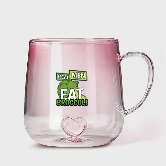 Discover Real Men Eat Broccoli - Men - Gradient Glass Mugs