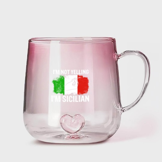 Discover Sicilian not yelling funny Italian Gradient Glass Mugs Gradient Glass Mugs