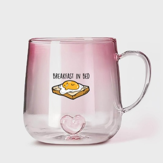 Discover Fried egg toast - Breakfast in bed Gradient Glass Mugs