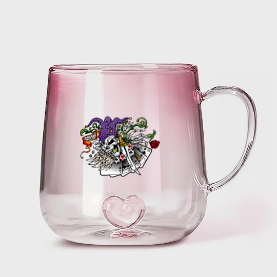 Discover Badass Poker Joker Gradient Glass Mugs