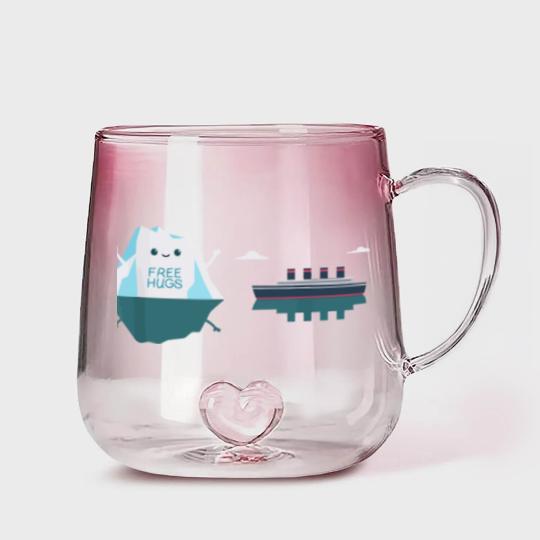 Discover Retro Funny Titanic Cruise Ship Iceberg 1912 Cruis Gradient Glass Mugs
