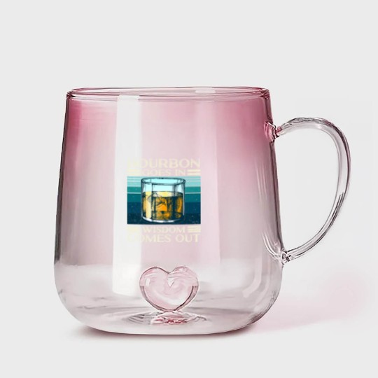 Discover Bourbon goes in Wisdom comes out Whiskey Lover - Bourbon - Gradient Glass Mugs