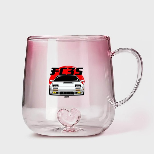 Discover White FC RX 7 - Fc Rx7 - Gradient Glass Mugs