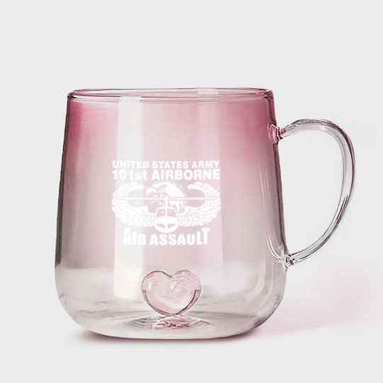 Discover 101st Army Airborne Air Assault eagle Gradient Glass Mugs