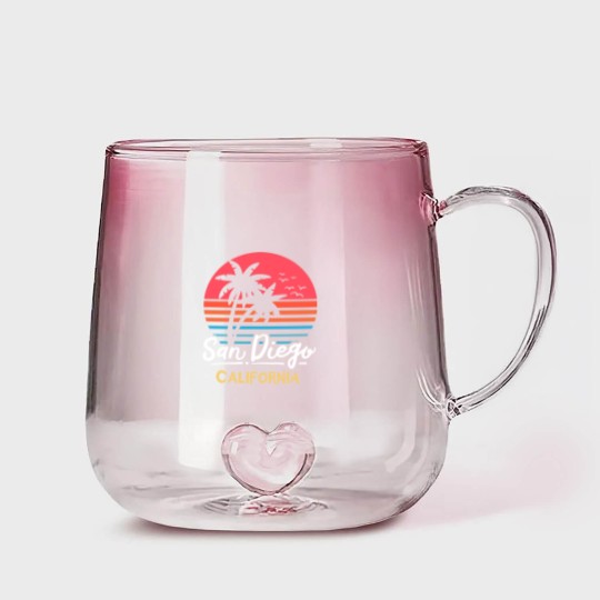 Discover San Diego California CA Vintage Gradient Glass Mugs