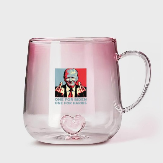 Discover Middle Finger Biden Republican American Flag Gradient Glass Mugs