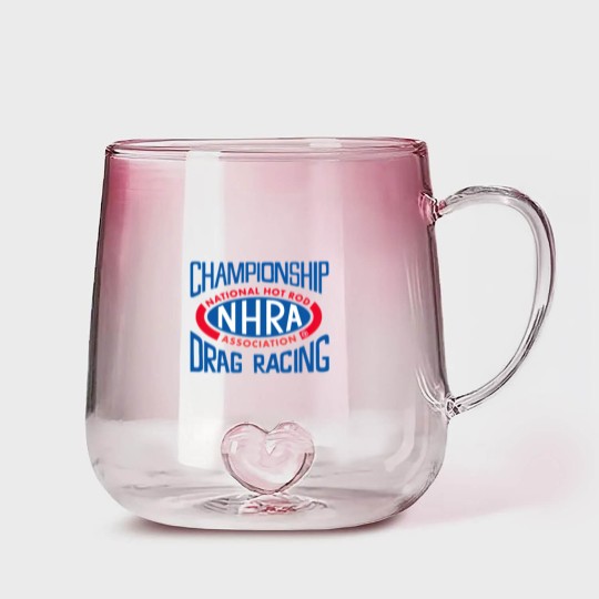 Discover Championship Drag Racing Nhra Logo Gradient Glass Mugs