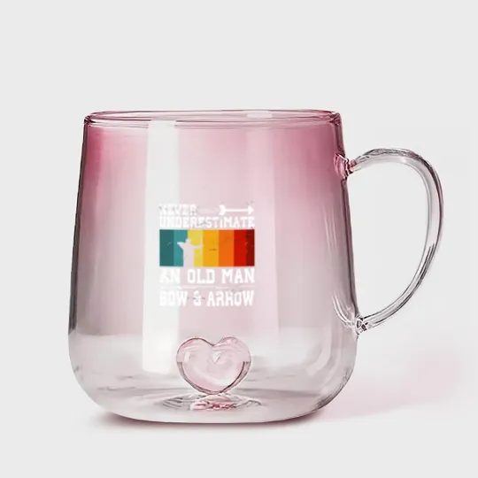 Discover Never Underestimate An Old Man With Bow and Arrow Gradient Glass Mugs
