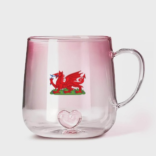 Discover Wales Red Dragon National Flag Symbol Gradient Glass Mugs