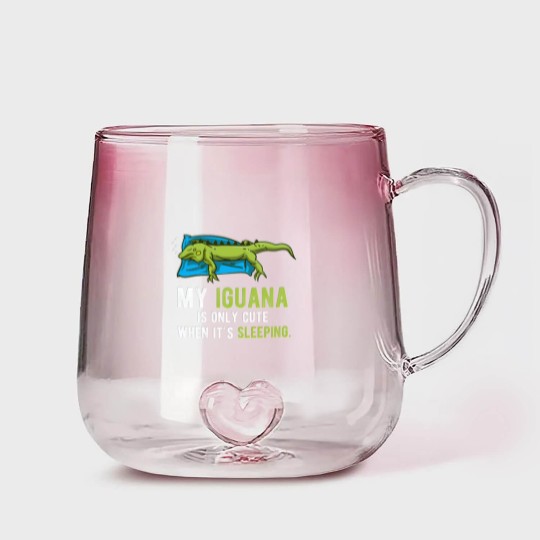 Discover Lazy Pet Reptile Lizard Animal Sleeping Iguana Gradient Glass Mugs