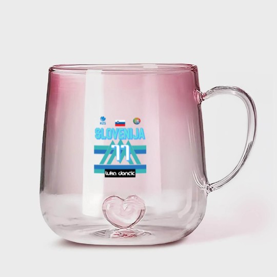 Discover Luka Doncic Slovenija Fan Design - Luka Doncic - Gradient Glass Mugs