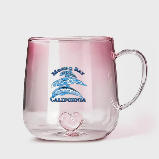 Discover Morro Bay California Vacation Tribal Dolphins Gradient Glass Mugs
