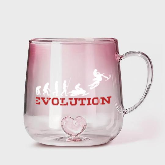 Discover Extreme Snowbike Evolution Snow Bike Sports Gift - Biking - Gradient Glass Mugs