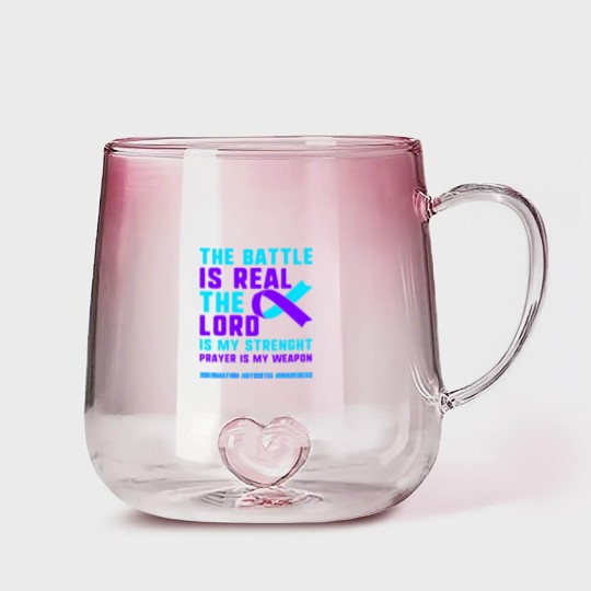 Discover Rheumatoid Arthritis Awareness Gradient Glass Mugs, The Battle Gradient Glass Mugs