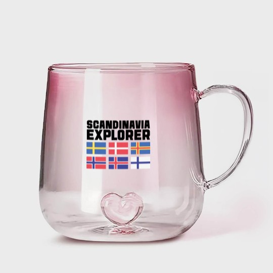 Discover Scandinavia Explorer Flags Iceland Sweden Norway Gradient Glass Mugs