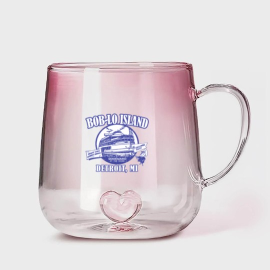 Discover Boblo Island, Detroit MI (vintage distressed look) - Detroit - Gradient Glass Mugs