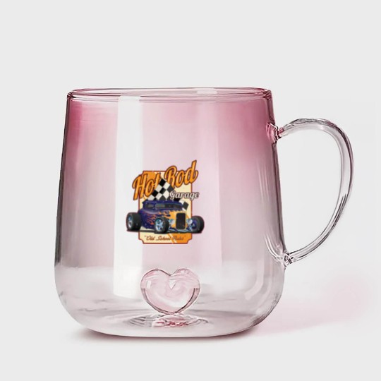 Discover Hot Rod Garage Old School Rules Gradient Glass Mugs