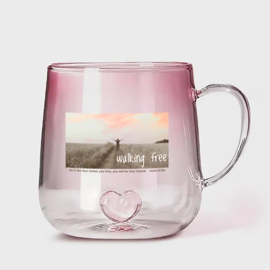 Discover Walking Free - Freedom because of Jesus Christ Gradient Glass Mugs