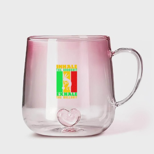 Discover Weed Inhale Goodshit Exhale Bullshit Gradient Glass Mugs