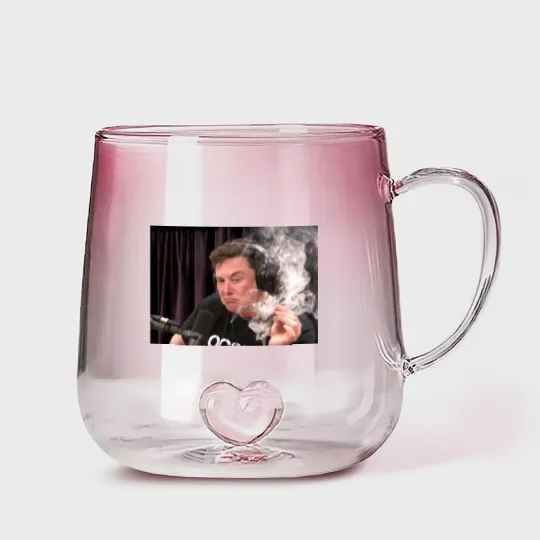 Discover Pfnetie  Elon Musk Smokes Short Sleeve Gradient Glass Mugs
