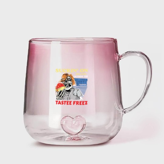 Discover Suckin’ on chili dog outside the tastee freez Gradient Glass Mugs