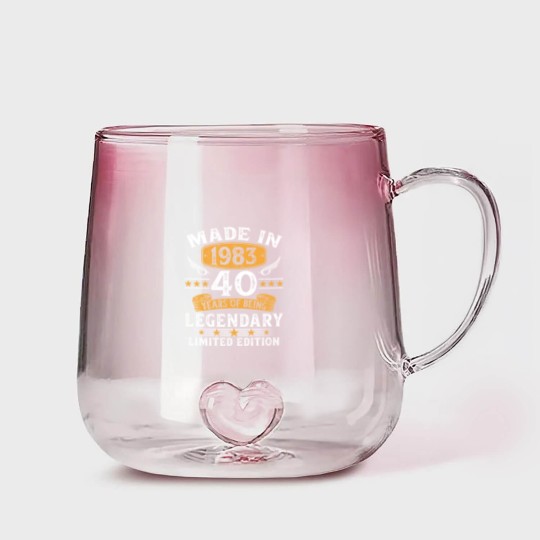 Discover Made In 1983 40 Years Old Gifts 40th Birthday Gradient Glass Mugs