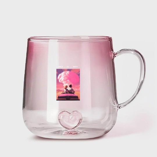 Discover Barbenheimer Barbie Movie Oppenheimer Gradient Glass Mugs, The Ultimate Double Feature