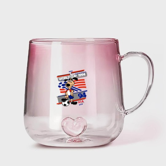 Discover Striker - USA 94 Classic Gradient Glass Mugs, Vintage Mascot World Cup Gradient Glass Mugs