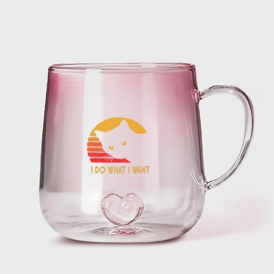 Discover Retro I do what I want with my cat funny gift Gradient Glass Mugs