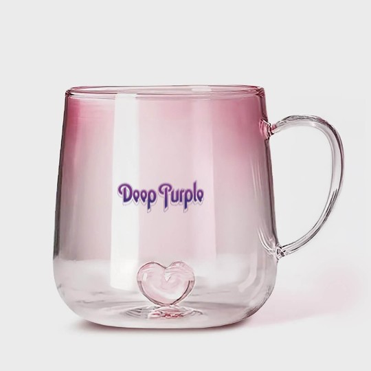 Discover Deep Purple Unisex Gradient Glass Mugs: Vintage Logo