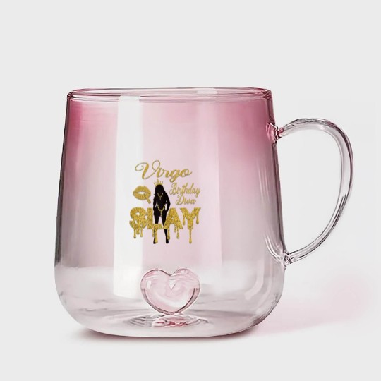 Discover Virgo Girl Birthday Diva Slay Zodiac Virgo Queen Lip Gradient Glass Mugs