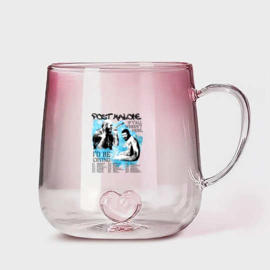 Discover Vintage Post Malone 2023 Tour Gradient Glass Mugs, Post Malone Fan Gradient Glass Mugs