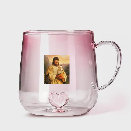 Discover cats and jesus lover gift - Cat And Jesus - Gradient Glass Mugs