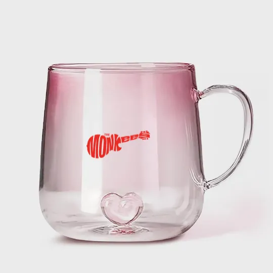 Discover The Monkees Classic Red Guitar Logo White Gradient Glass Mugs