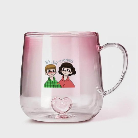 Discover Byler Will And Mike Ship Design Gradient Glass Mugs