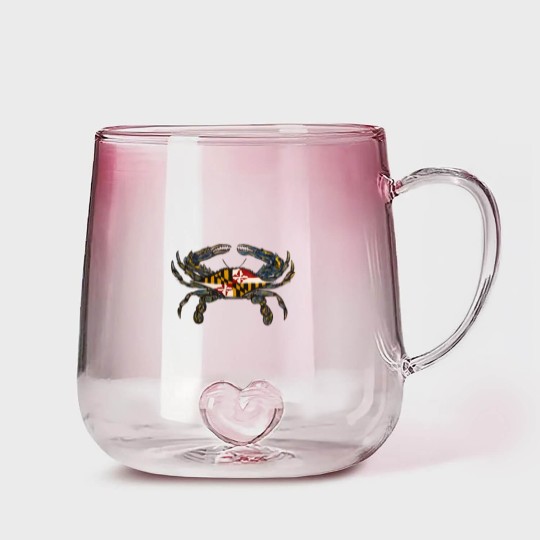 Discover Royal Blue Maryland Flag Crab - Gradient Glass Mugs