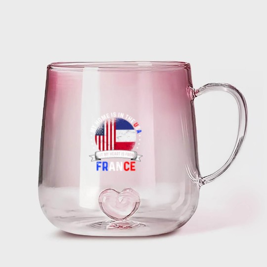 Discover French American Flag French Roots USA Citizen Gradient Glass Mugs