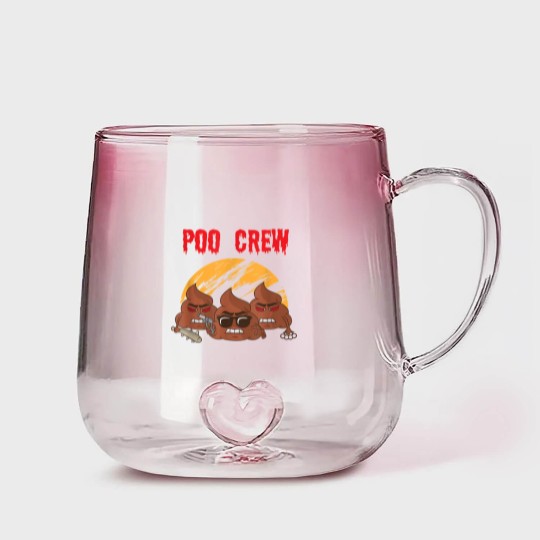 Discover Poop Poo Pile Funny Friends Colleagues Poo Crew Gradient Glass Mugs Gradient Glass Mugs