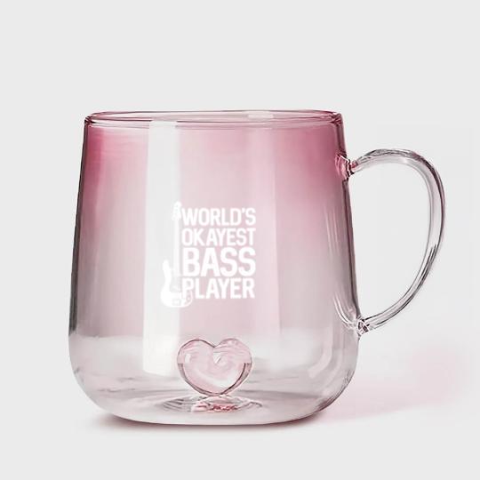 Discover World'S Okayest Bass Player Bassists Musician Gradient Glass Mugs