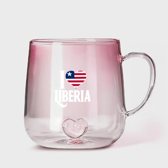 Discover I love Liberia flag Gradient Glass Mugs