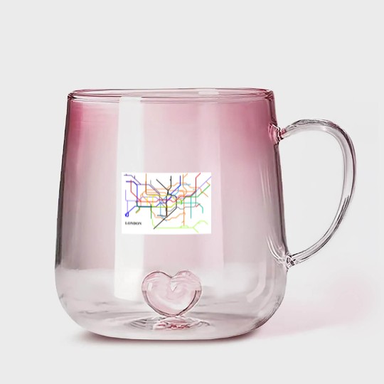 Discover London Metro Map Gradient Glass Mugs