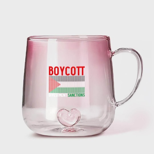Discover Boycott Israel Divestment Sanctions - Palestine Gradient Glass Mugs