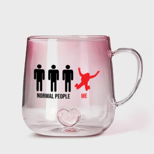 Discover Normal People Me Skydiver Skydive Funny Parachute Gradient Glass Mugs