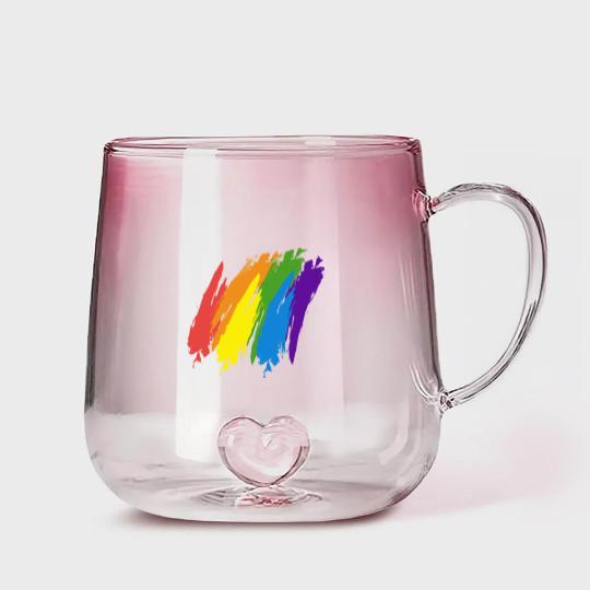 Discover Abstract colorful rainbow LGBTQ Gradient Glass Mugs
